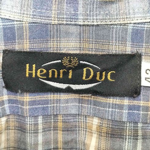 Henri Duc 90-2000s マドラスチェックグランパシャツ メンズ 42