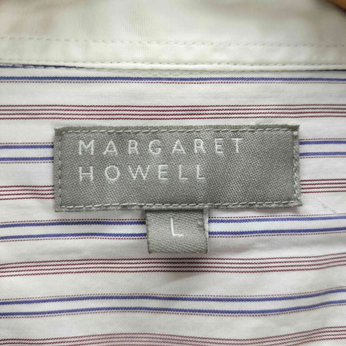 マーガレットハウエル MARGARET HOWELL マルチカラーストライプシャツ メンズ import:L