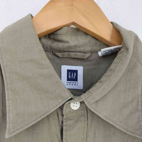 ギャップ Gap OLD リネンコットン S/S シャツ メンズ import:M