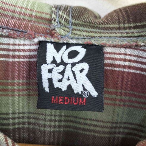 ノーフィアー NO FEAR USA製 ハーフボタン チェック フランネル フーディ メンズ import:M