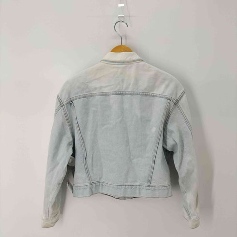 ゲスジーンズ GUESS JEANS クロップドアイスウォッシュデニムジャケット レディース import:S