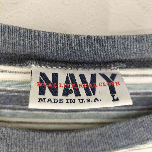 USA製 NAVY ボーダーTシャツ メンズ import:L