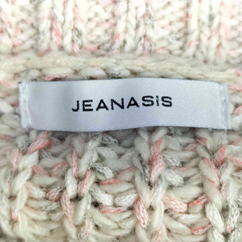 ジーナシス JEANASIS MIX ヤーン オーバー クルー カーディガン マルチカラー ボトルネック ボタン ニット レディース FREE