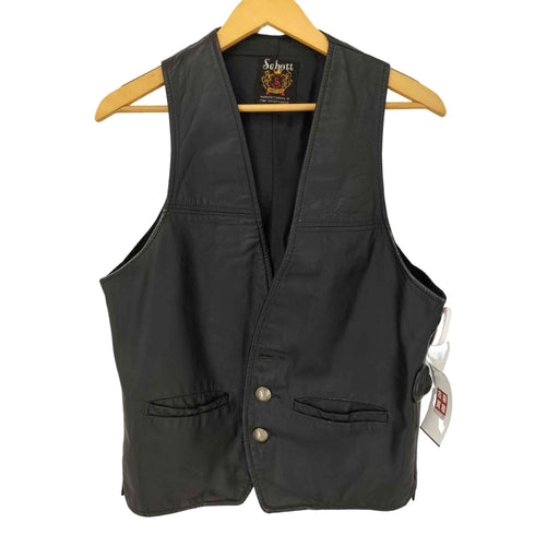 ショット Schott メタルボタンレザーベスト メンズ import:M
