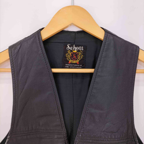ショット Schott メタルボタンレザーベスト メンズ import:M