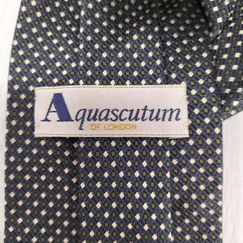 アクアスキュータム AQUASCUTUM シルク100% ドットネクタイ メンズ ONE SIZE