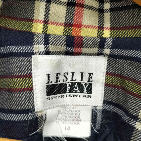LESLIE FAY 1B マドラスチェックテーラードジャケット レディース 14