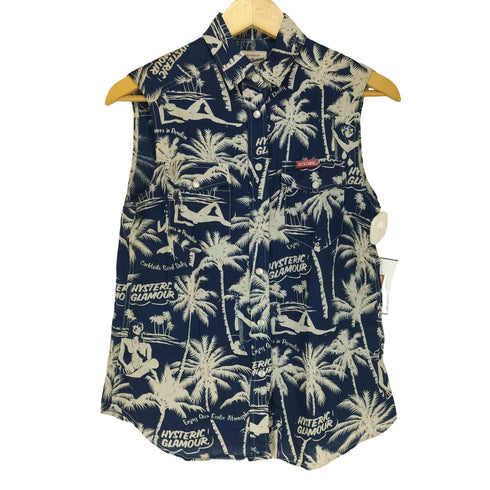 ヒステリックグラマー HYSTERIC GLAMOUR リネン100 ノースリーブウエスタンシャツ レディース FREE