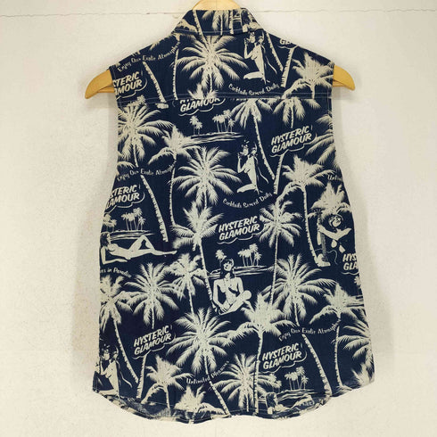 ヒステリックグラマー HYSTERIC GLAMOUR リネン100 ノースリーブウエスタンシャツ レディース FREE