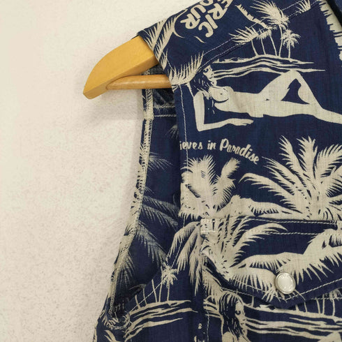 ヒステリックグラマー HYSTERIC GLAMOUR リネン100 ノースリーブウエスタンシャツ レディース FREE
