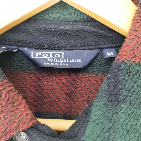 ポロバイラルフローレン Polo by RALPH LAUREN 80S~90S MADE IN USA チェックフリーススウィングトップ メンズ import:M