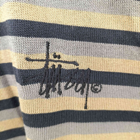 ステューシー Stussy WOMEN Pippi Stripe モックネック ジャージー レディース import:M