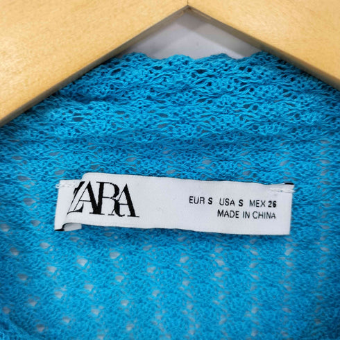 ザラ ZARA ハイネック透かしクロップドニット レディース import:S