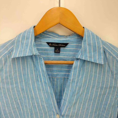 ブルックスブラザーズ BROOKS BROTHERS リネン ストライプ L/S スキッパーシャツ レディース US:0-2