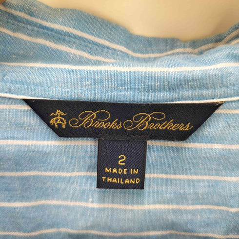 ブルックスブラザーズ BROOKS BROTHERS リネン ストライプ L/S スキッパーシャツ レディース US:0-2