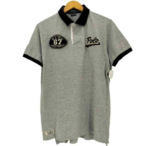 ポロラルフローレン POLO RALPH LAUREN パッチ フットボール ポロシャツ メンズ import:L