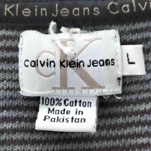 シーケーカルバンクライン ck Calvin Klein old Vネック ボーダーカットソー メンズ JPN:L
