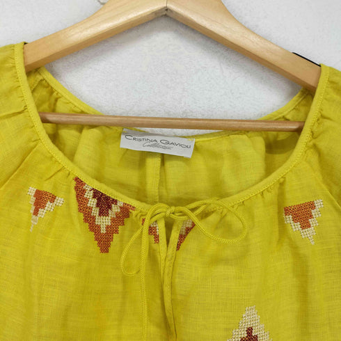CRISTINA GAVIOLI 刺繍リネンブラウス レディース JPN:44