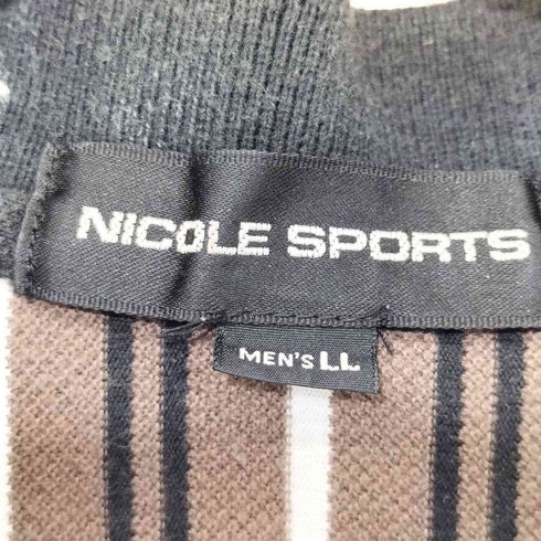 NICOLE SPORTS 90-2000s ストライプ半袖ポロシャツ メンズ LL