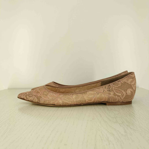 ジミーチュウ JIMMY CHOO レース フラットシューズ パンプス レディース 37 1/2