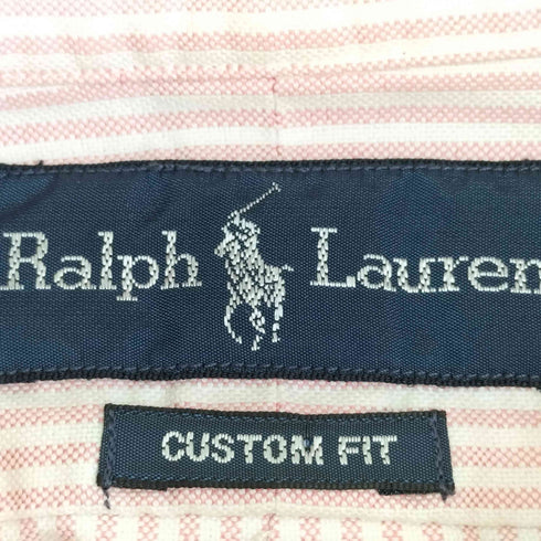 ラルフローレン RALPH LAUREN CUSTOM FIT ポニー刺繍 ストライプ ボタンダウンシャツ メンズ import:XL