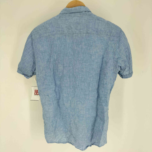 ブラックレーベルクレストブリッジ BLACK LABEL CRESTBRIDGE ポケット 切替 リネン シャンブレー S/S シャツ メンズ import:M