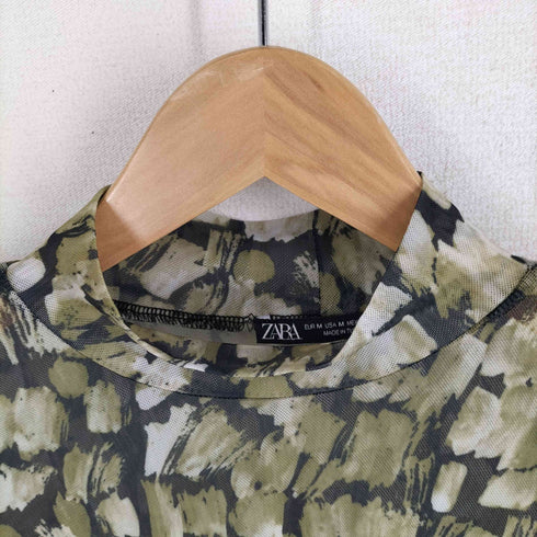 ザラ ZARA 総柄ハイネックシアートップス レディース JPN:M