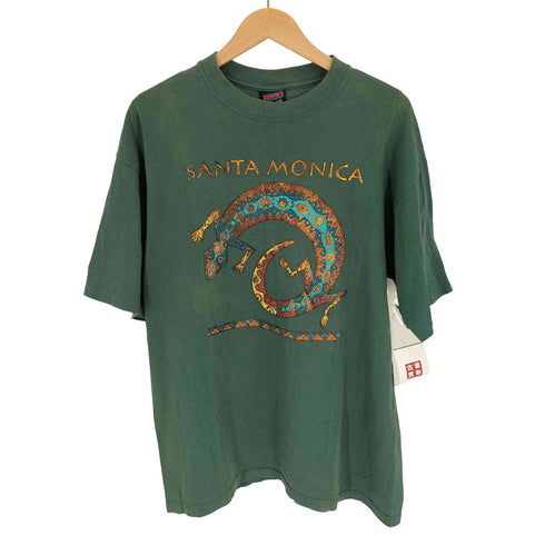 90S USA製 SO FFES CHOICE ボディ SANTA MONICA トカゲ プリント S/S Tシャツ メンズ import:L