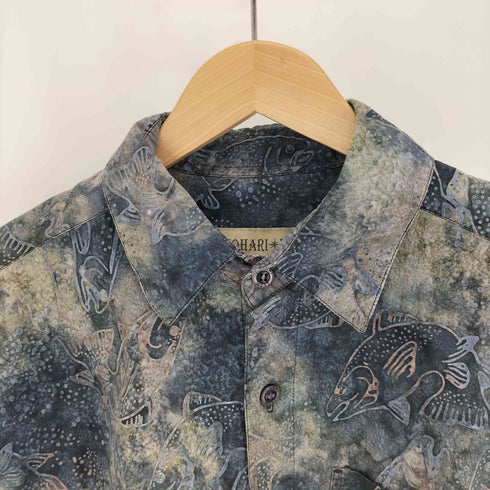 Johari West 魚 総柄 S/S シャツ メンズ