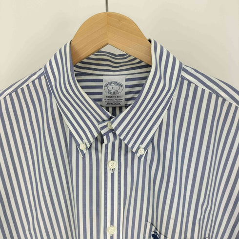 ブルックスブラザーズ BROOKS BROTHERS REGENT FIT スーピマコットン ストライプ B.D シャツ メンズ import:XL