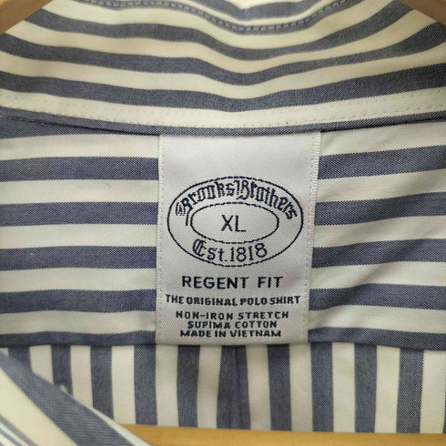 ブルックスブラザーズ BROOKS BROTHERS REGENT FIT スーピマコットン ストライプ B.D シャツ メンズ import:XL