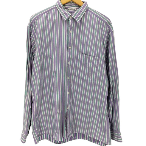 オーラリー AURALEE 19SS WASHED FINX TWILL STRIPE SHIRTS メンズ 5