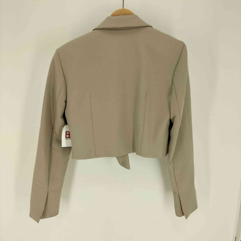 ザラ ZARA ショート丈 クロップド ダブルブレスト テーラードジャケット レディース import:L