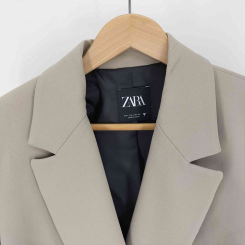 ザラ ZARA ショート丈 クロップド ダブルブレスト テーラードジャケット レディース import:L
