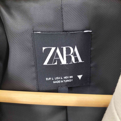 ザラ ZARA ショート丈 クロップド ダブルブレスト テーラードジャケット レディース import:L