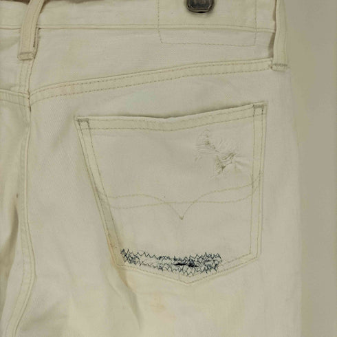 ポロラルフローレン POLO RALPH LAUREN ダメージ リペア 加工 ジップフライ ホワイト デニム パンツ レディース 27