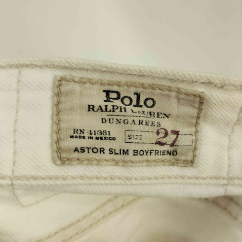 ポロラルフローレン POLO RALPH LAUREN ダメージ リペア 加工 ジップフライ ホワイト デニム パンツ レディース 27