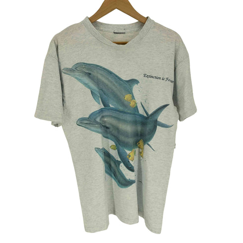 90S Extinction is Forever イルカ 大判 プリント Tシャツ シングルステッチ メンズ