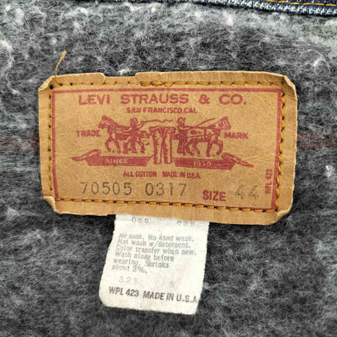 リーバイス Levis 70-80s USA製 ケアタグ有 ボタン裏52刻印 70505-0317 4th 裏地ブランケットデニムトラッカージャケット メンズ 44