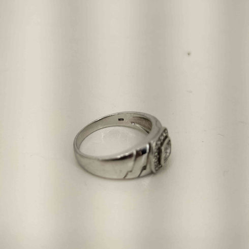 アヴァランチゴールドアンドジュエリー AVALANCHE GOLD&JEWELRY 925刻印 デザイン入り スワロフスキーリング メンズ 19号