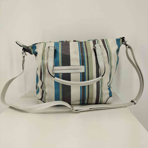 ペレボルサ PELLE BORSA 2WAY ロゴパッチ ストライプ ショルダー バッグ レディース