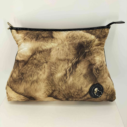 ペレボルサ PELLE BORSA 2WAY ロゴパッチ ファープリント クラッチ ショルダー バッグ レディース