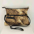 ペレボルサ PELLE BORSA 2WAY ロゴパッチ ファープリント クラッチ ショルダー バッグ レディース