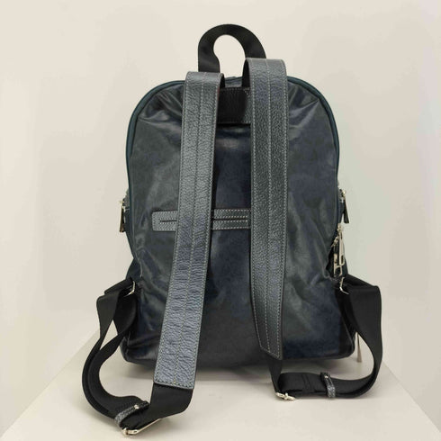 ペレボルサ PELLE BORSA ロゴパッチ モノグラム カモ柄 多収納 バックパック レディース