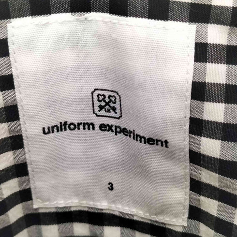 ユニフォームエクスペリメント uniform experiment 袖ロゴ ポケット ボタンダウン チェック長袖シャツ メンズ JPN:3