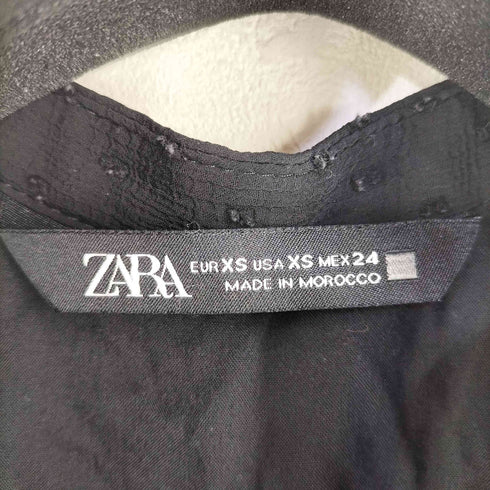 ザラ ZARA ウエストギャザー ドットデザインVネックワンピース レディース JPN:XS
