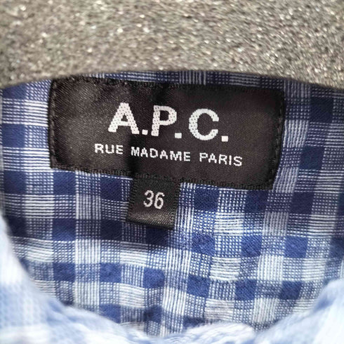 アーペーセー A.P.C. S/S ワンポケットチェック柄シャツ メンズ US:36