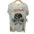 ED HARDY BY CHRISTIAN AUDIGIER 両面プリント スカル ラインストーン クルーネックTシャツ レディース import:S