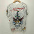 ED HARDY BY CHRISTIAN AUDIGIER 両面プリント スカル ラインストーン クルーネックTシャツ レディース import:S