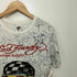 ED HARDY BY CHRISTIAN AUDIGIER 両面プリント スカル ラインストーン クルーネックTシャツ レディース import:S